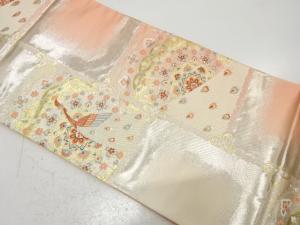 未使用品　孔雀に華紋織り出し　袋帯